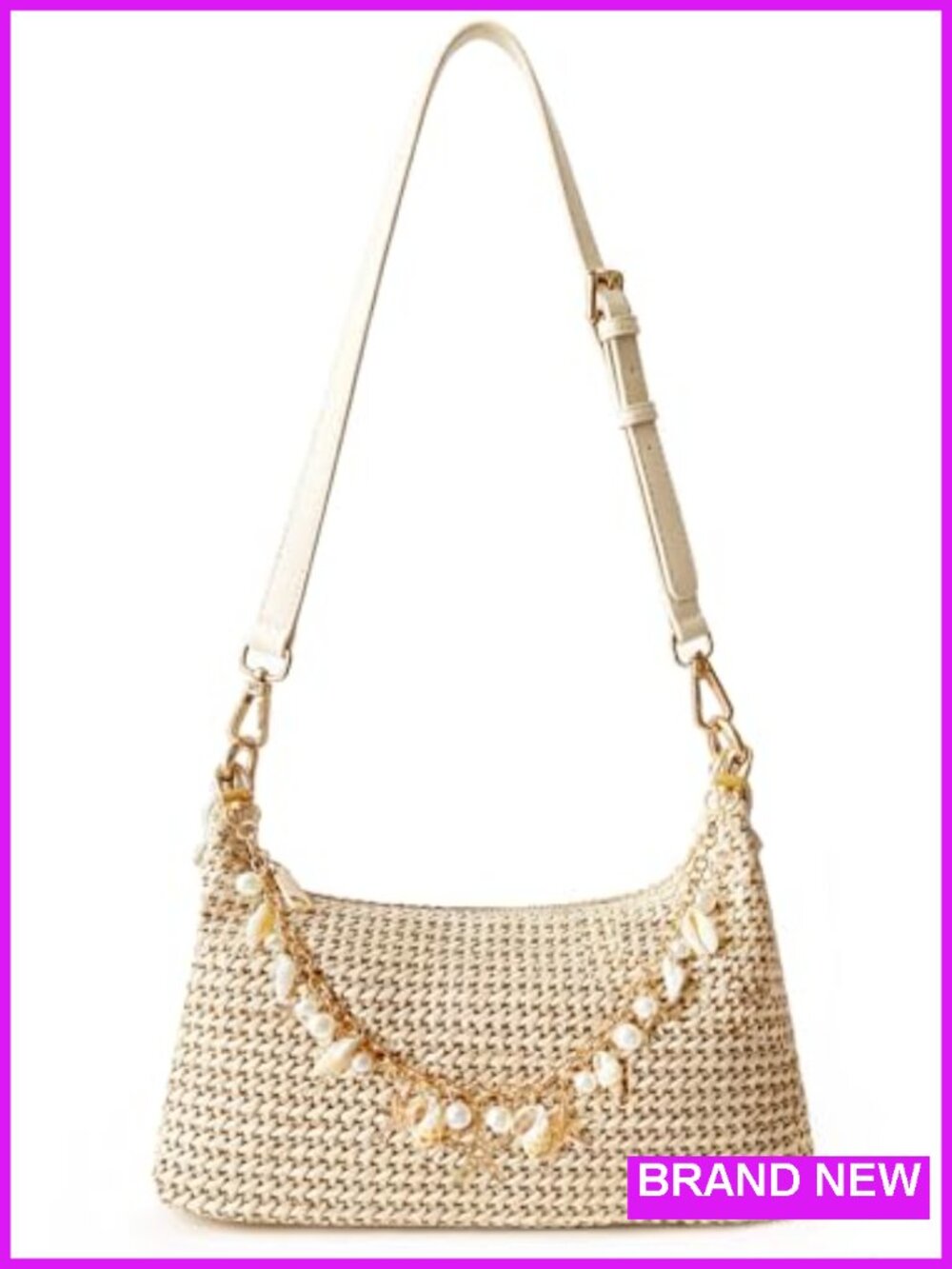 Beach Bags for Women Summer Straw Purse Boho Woven Shoulder Bag Crochet